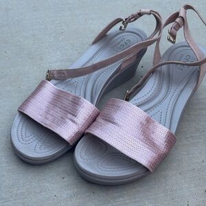 CROCS Women's Sandals in Light Pink and Gray